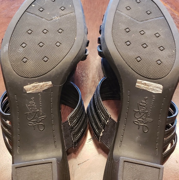 Life Stride Soft System Black Slide Heels - Picture 2 of 4